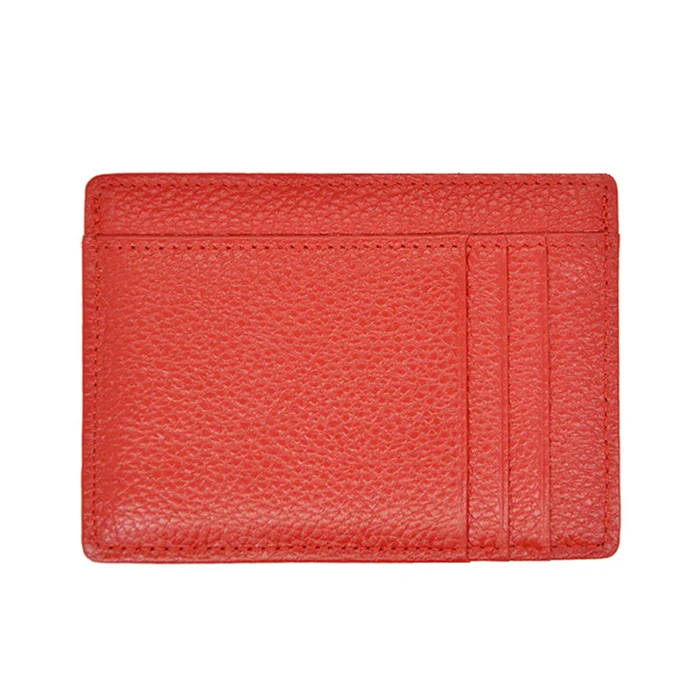 Кожа натуральная кожа широкий плюс длинные держатель для карт Litchy зерна 9 Слоты Деньги Карманный Slim Card Case пользовательские логотип, название - Цвет: red