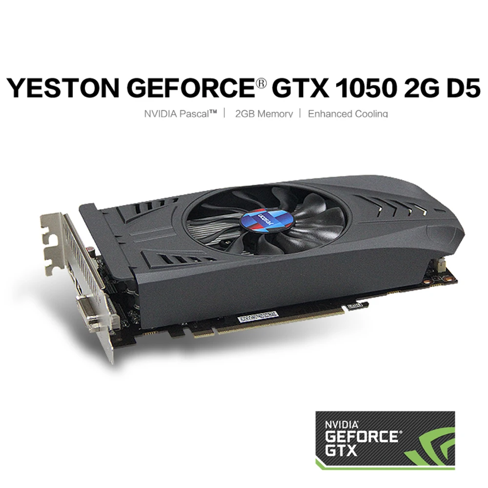 Yeston GeForce GTX 1050 GPU 2 ГБ GDDR5 128 бит игровой настольный компьютер ПК видеокарты