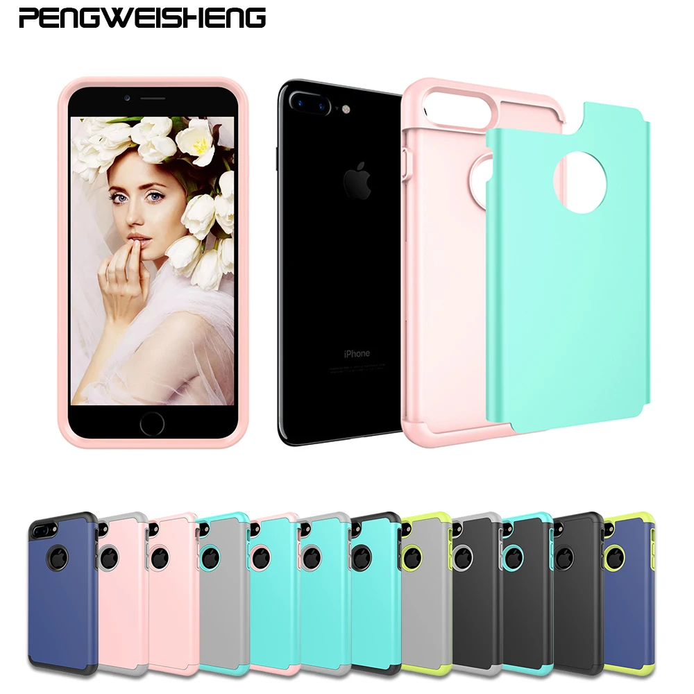 PENGWEISHENG Shockproof Full Cover Case For iPhone 8 7/7 Plus  for iphone 6s plus back protector Case