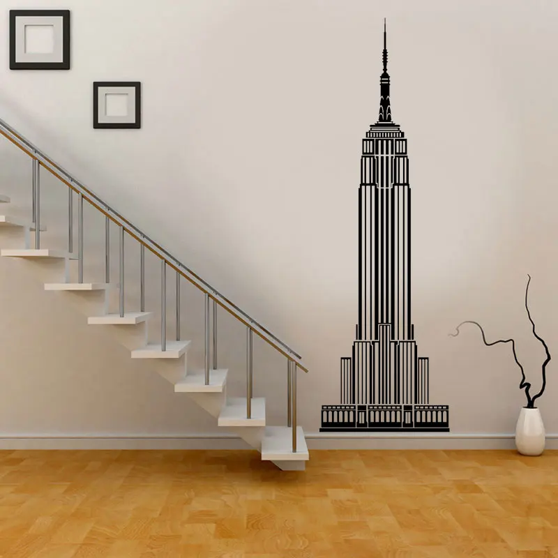 

New York landmark Empire State Building vinyl wall decal office university dormitory living room home decoration wall decal CS29