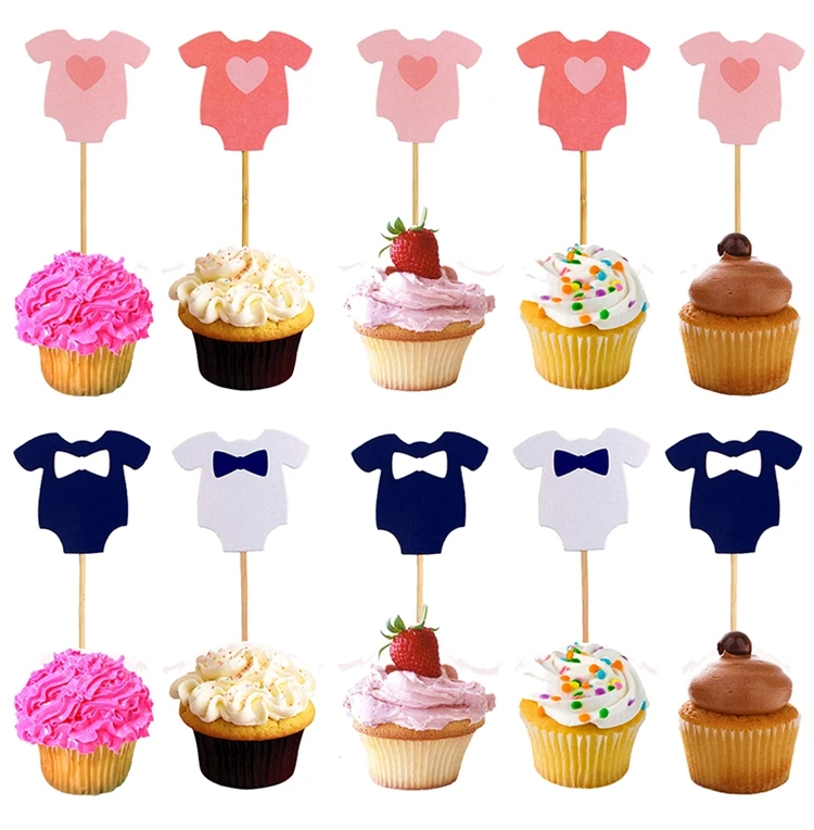 10 шт. Babyshower Одежда для мальчиков и девочек Cupcake Toppers украшения на день рождения для детей