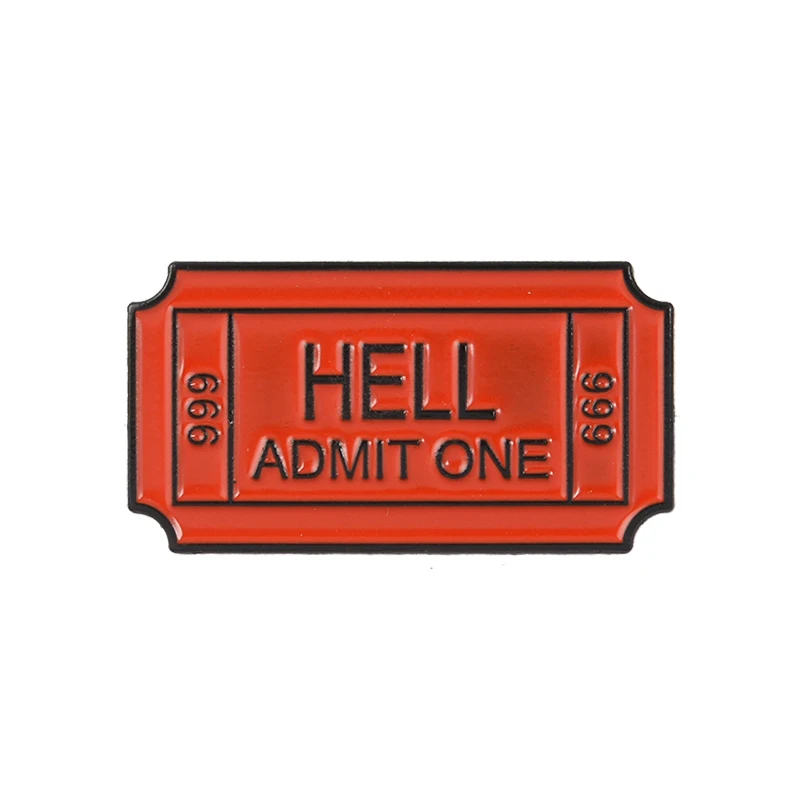 Металлическая эмалированная брошь Red Movie билетный аlet ONE 666 модный креативный