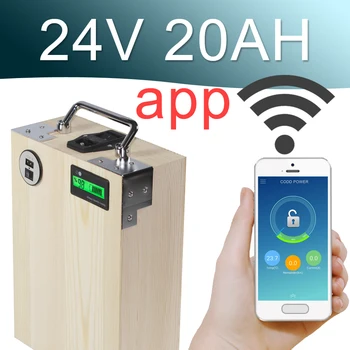 شراء24 فولت 20-8 APP ليثيوم أيون دراجة كهربائية بطارية الهاتف التحكم USB 2.0 ميناء دراجة كهربائية سكوتر Ebike الطاقة 500 واط الخشب