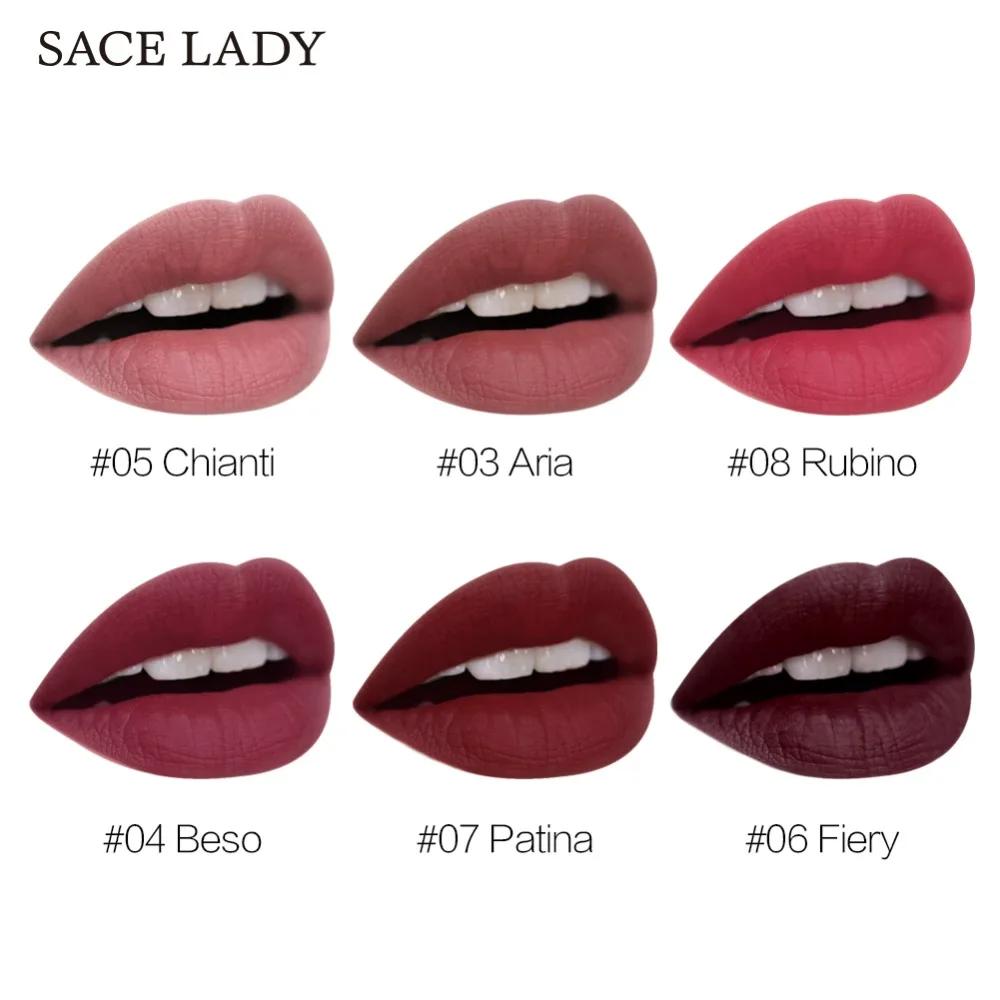 SACE леди матовая помада макияж жидкая оттеночный блеск для губ составляют