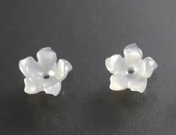 

6mm Natural MOP Shell Flower beads,White Shell Flower beads 10pcs for earrins
