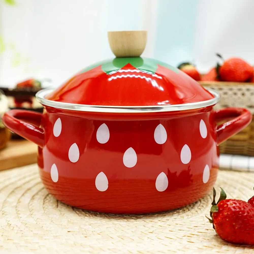 Cooking Kitchen Stock Pots Enamel Red Classic Delicacy Stock Pots Glass Lid Cacerolas  Para Cocina Dining Table Cookware OC50MG - AliExpress