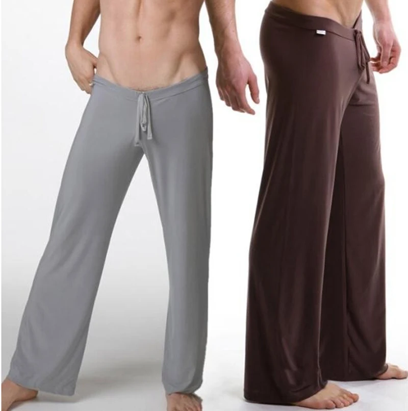 

New America soft silk sleep pajama bottoms men sexy pants soft silk comfortable sheer nightgown mens pyjama trousers
