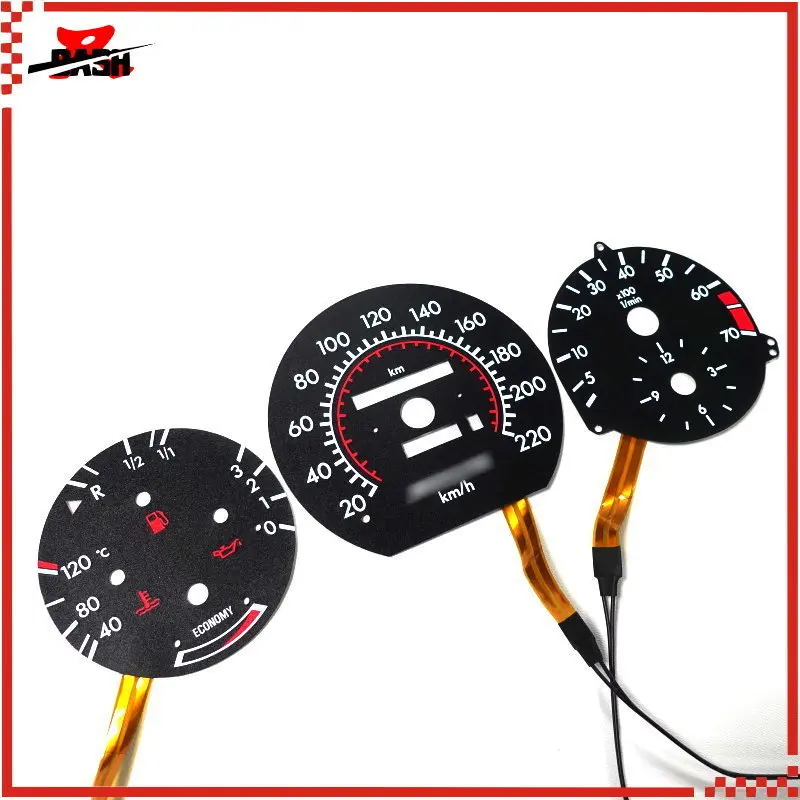 DASH 220 км с экономичным расходом топлива для Mercedes W124 W126 W201 190E EL светящийся манометр черная панель белое освещение (05044K + 18637K + 18638 K)|Спидометры| | АлиЭкспресс