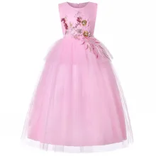 Surferfish/Новинка года, детское платье принцессы Свадебное платье для девочек фатиновое платье с цветочной аппликацией и объемным рисунком для девочек на День святого Валентина