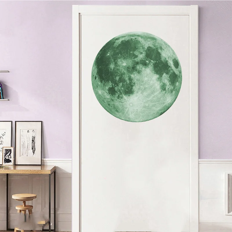 30 см светящаяся Луна 3D Наклейка на стену для детской комнаты гостиная спальня декорация Переводные картинки для дома светится в темноте стикер на стену s