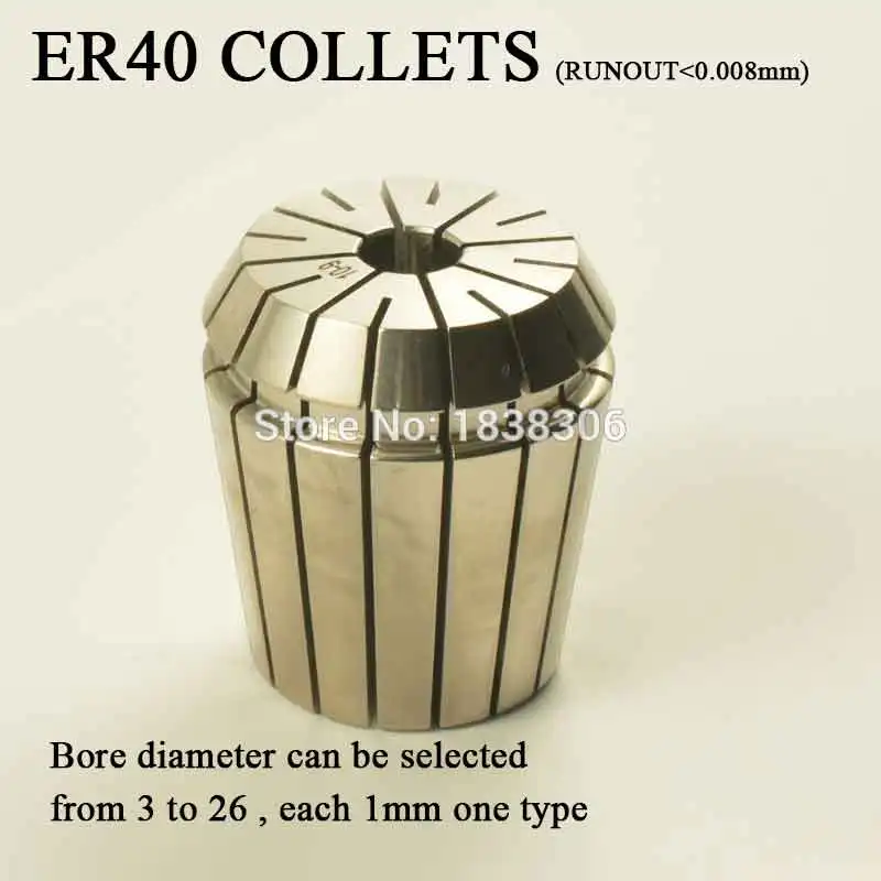 

1pcs ER40 ER 40 (3mm-26mm) COLLETT High precision <0.008MM ER collet Work on milling tool holder for CNC machine to clamp mill