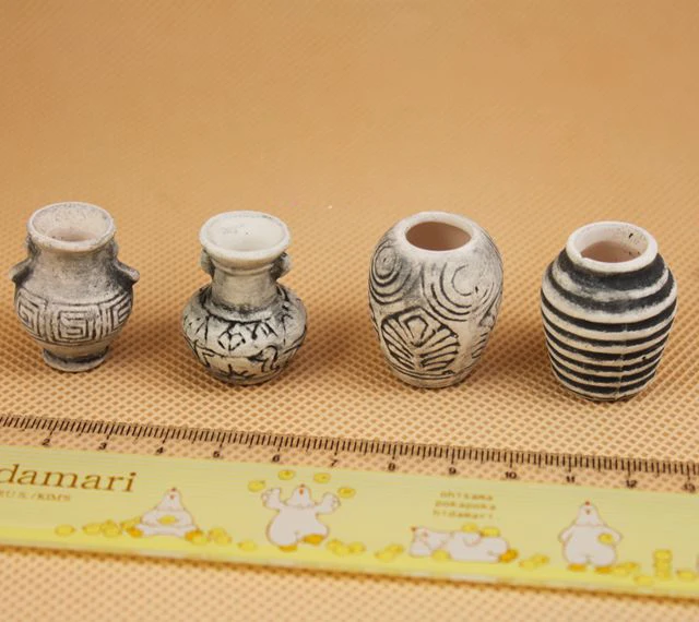 G05-X087 children baby gift Toy 1:12 Dollhouse mini Furniture Miniature baby kitchen Antique black and white 4pcs/set