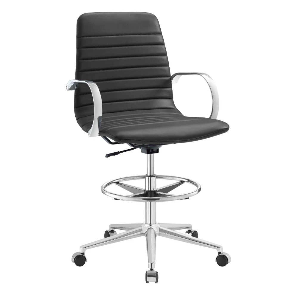 Groove Ribbed Back Drafting Chair, EEI-2863-GRY