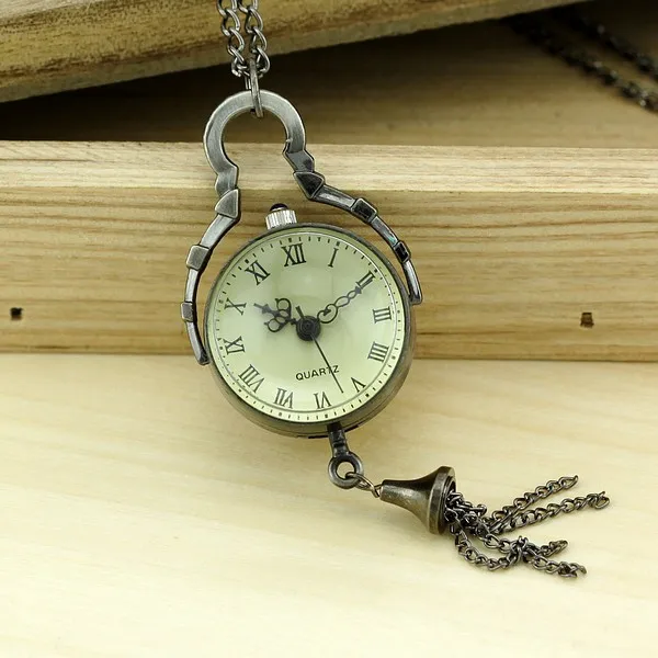 

Bronze\Silver Tone men women Pocket Watch Quartz Ladies new For Xmas Gift Free shipping B213