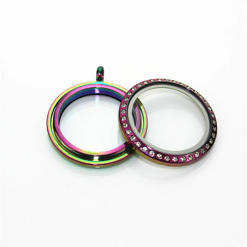 rainbow glass locket