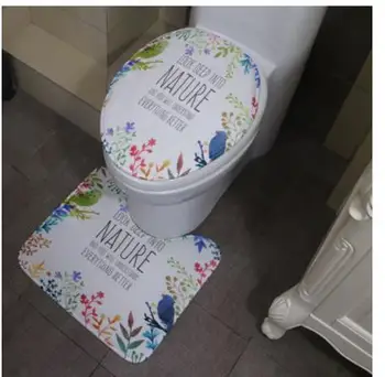 

bathroom toilet mat set u-shaped mat rug carpet bath mat toilet water absorbent mat machine washable