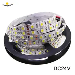 Светодиодные ленты 5050 DC 24 V RGB WarmWhite 24 v 5 meter Водонепроницаемые гибкие светлая полоса 60 Светодиодный/M светодиодный ленты Luces лампы ленты