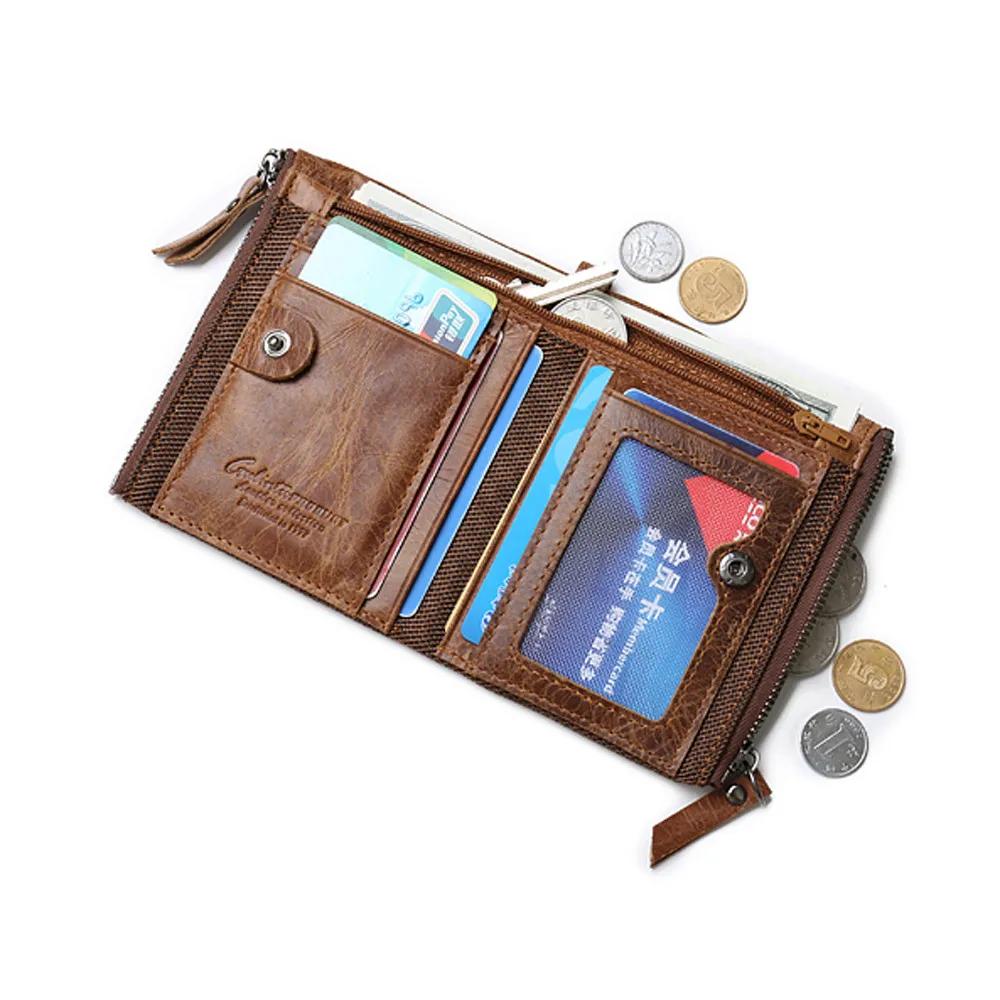 Мужской кошелек из натуральной кожи, кошелек для ID кредитных карт, держатель для карт, клатч, двойной Кошелек для монет, мужской кошелек с карманами для кредитных карт