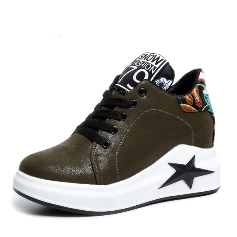 women running shoes Spring Autumn Embroider pump wedge