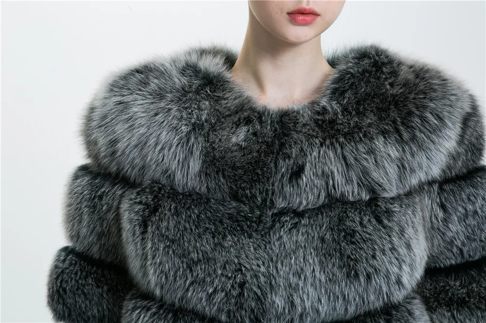 Пальто из натурального меха для женщин, зимняя куртка для женщин, модная женская одежда из натурального меха лисы, новинка, настоящая шуба из натурального Лисьего меха для женщин