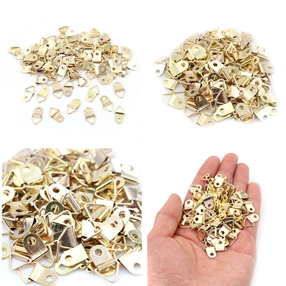 

100 pcs Triangle D-Ring Hanging Picture oil Painting Mirror Frame Hooks Hangers hot sale