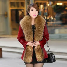 2016 Autumn Genuine Real Rabbit Fur Coat Raccoon Fur Collar Slim Waist Winter Women Fur Outerwear