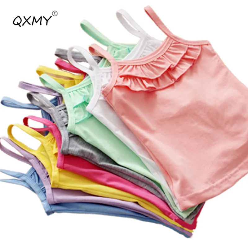 

New Summer Girls T Shirt Cotton Sleeveless Garment T Shirt For Girls Tops Tees Outwear Clothing Baby Kids Clothes 2-8 Year