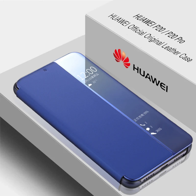 Чехол-книжка для чехол HUAWEI P20 Официальный Интеллект сон Чехол HUAWEI P20 Pro корпуса зеркало Флип кожаный Smart Cover чехол Чехлы