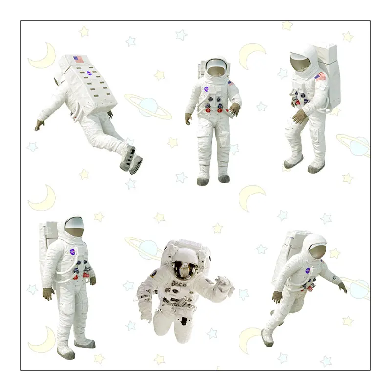 

4PCS Cosmic Spaceman Scrapbooking Material DIY Scrapbook Album journal Diary week Happy Planner Decoration Stickers