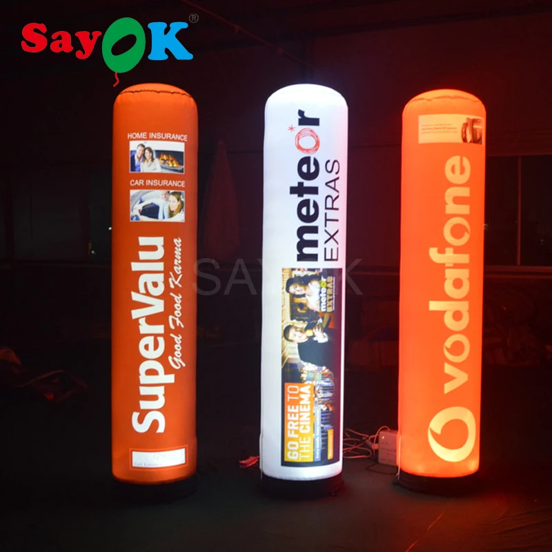 

Customized Inflatable Column Tube LED Pillar LED Tube Glow in the Dark with LED Light for Events Advertising Promotion