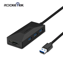 Rocketek высокоскоростной Мульти USB 3,0 концентратор кард-ридер 3 порта адаптер разветвитель SD/TF для MacBook Air компьютер ПК ноутбук аксессуары