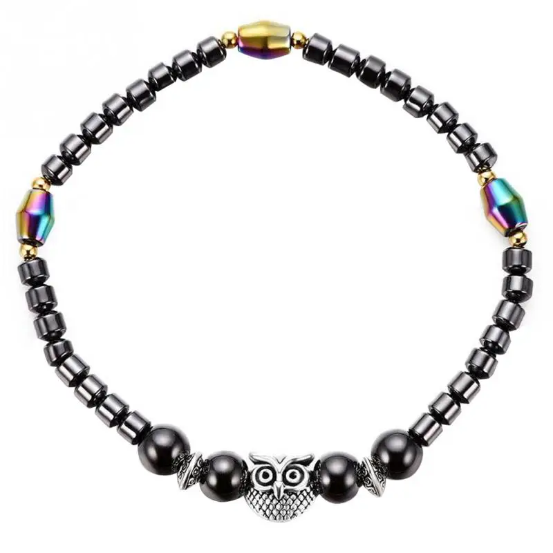 

Women Trendy Women Electroplated AB Multi Colored Hematite Owl Anklet Vintage Classic Ankle Accessory Anklets Jewelry For Men