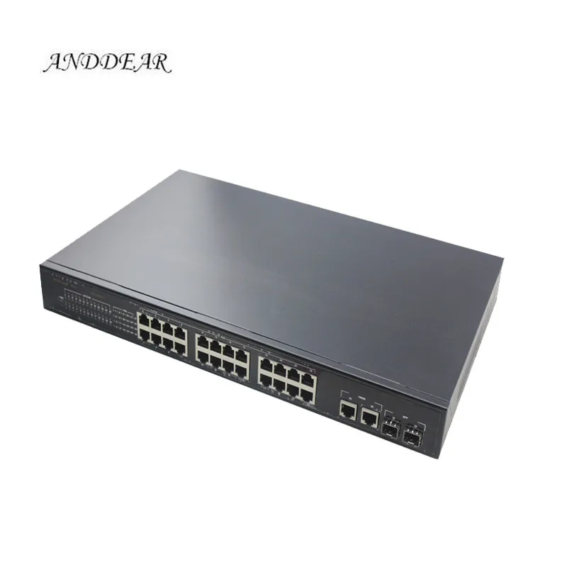 Контакт питания PO IEEE802.3af/at активный poe коммутатор 24 порта 1U 19 дюймов сетевой