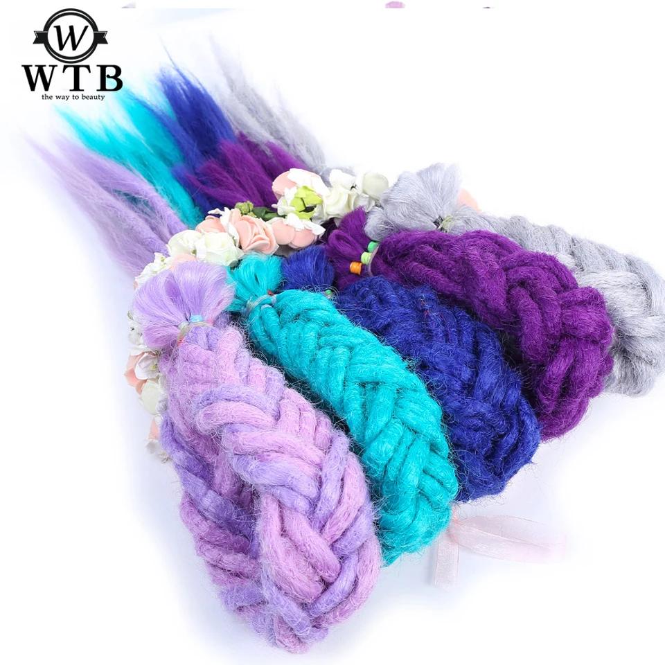 

WTB 1pack 20inch Handmade Dreadlocks Extension Fashion Reggae Crochet Hip-Hop Synthetic Dreads Crochet Braiding Hair