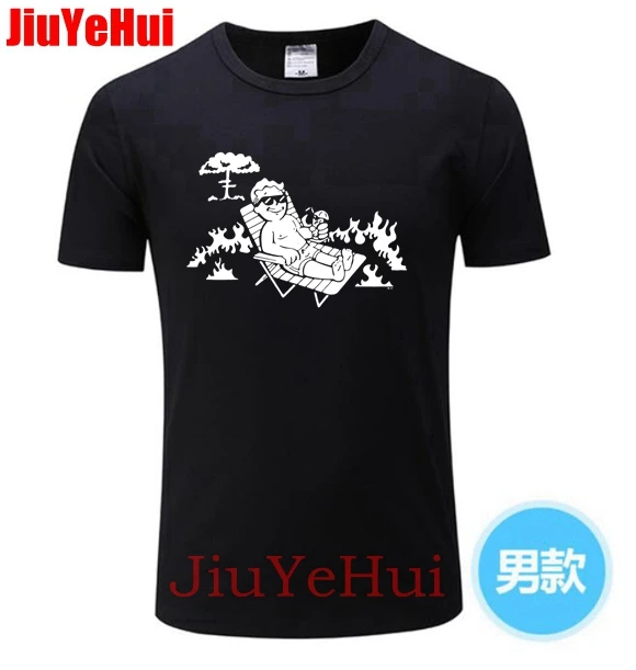 

Funny Men's TShirts Fallout Vault Boy Casual Men Tshirt Gaming Video Game Fallout Vault Tec Intitute Fallout 4 Bethesda T Shirt