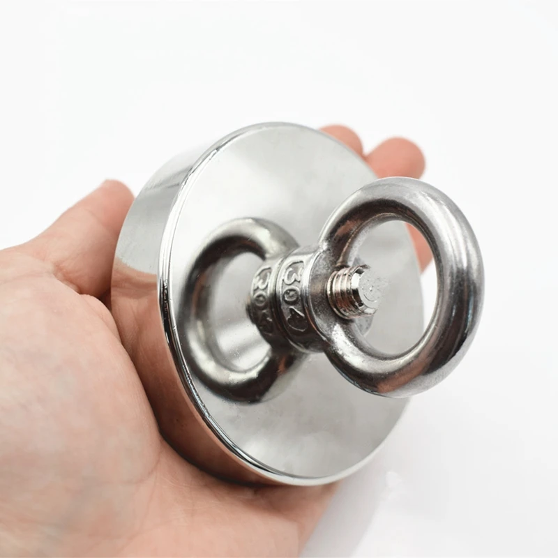 

D75Mm Holder Strong Powerful Salvage Neodymium Magnets Hook Pulling Mounting Pot With Ring Fishing Gear Sea Equipments