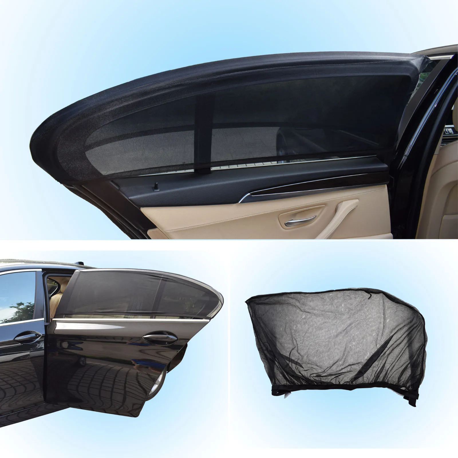 black car sunshade