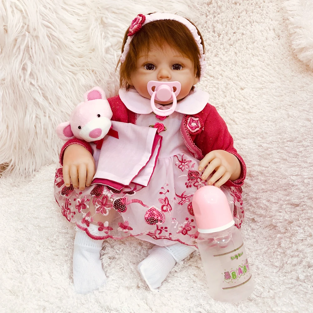 Кукла Reborn для девочек 50 см Реалистичная силиконовая кукла reborn bebe alive виниловая