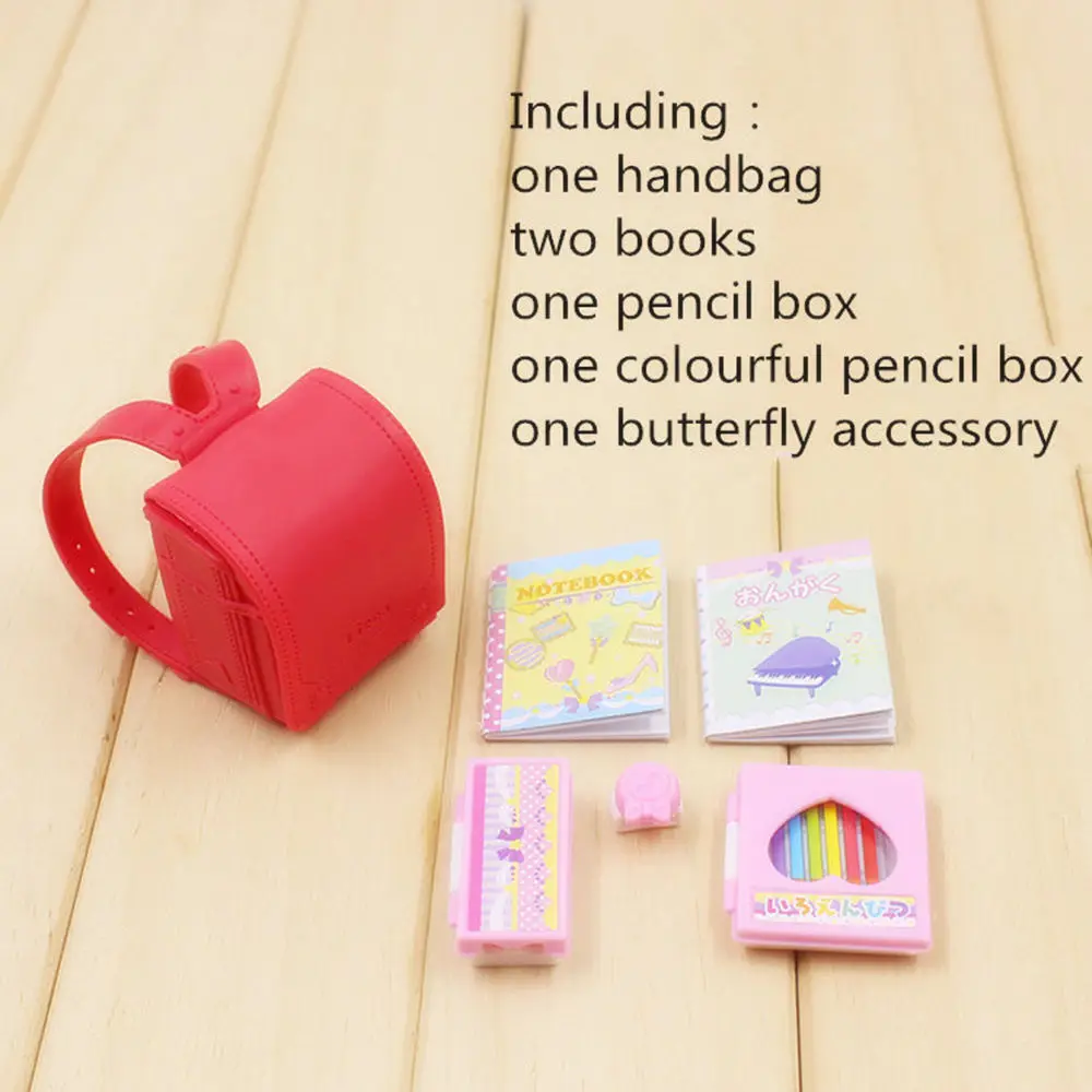 

Blyth doll furniture 6pcs Original doll accessories for red backpack university handbag it suitable to 1/6 ICY Licca Azone body
