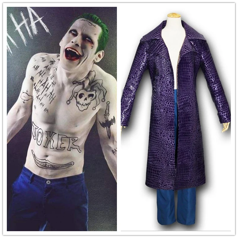 Goede Gratis Verzending Film Suicide Squad Jared Leto Joker Cosplay Carnaval Kostuum Halloween Party Jassen Jas Broek Past