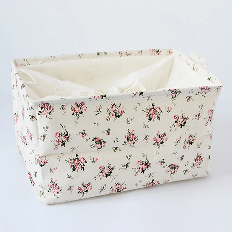

Waterproof Foldable laundry basket Large Capacity Cotton Linen Storage Basket Stackable Storage Box Underwear Organizer