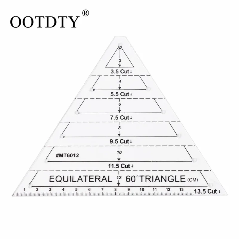 

60 Degree Equilateral Triangle Quilting Ruler Template DIY Sewing Craft Tool