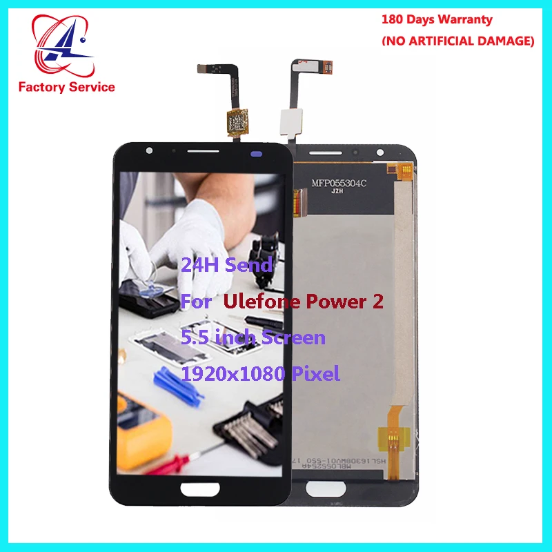 

For Original Ulefone Power 2 LCD Screen Display+Touch Screen Digitizer Sensor Assembly Replacement 5.5" 1920x1080 Pixel stock