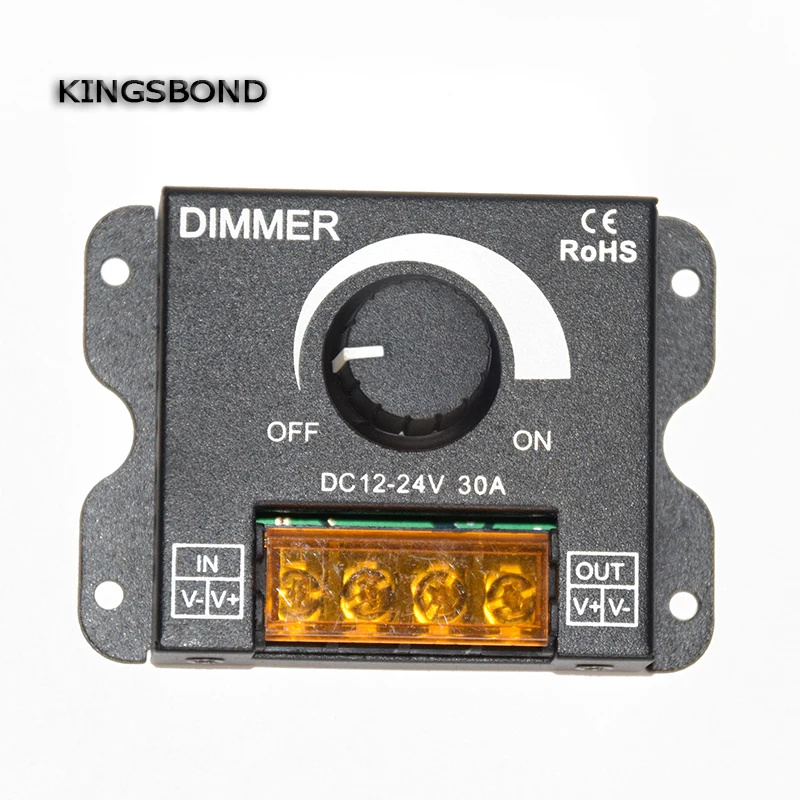 LED Dimmer 12V 30A with a knob Adjustable Brightness Controller for led