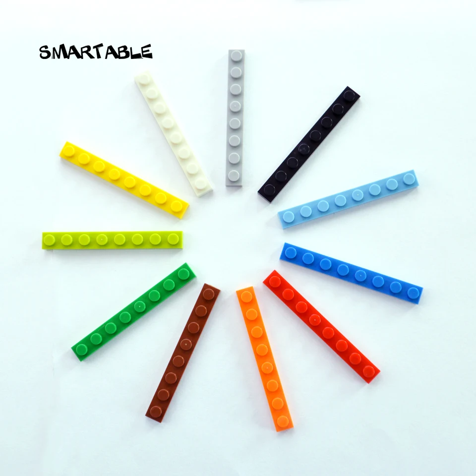 

Smartable Plate 1X8 Building Blocks Parts DIY LOGO Educational Creative Toys Compatible Major Brands 3460 MOC Toys 76pcs/lot