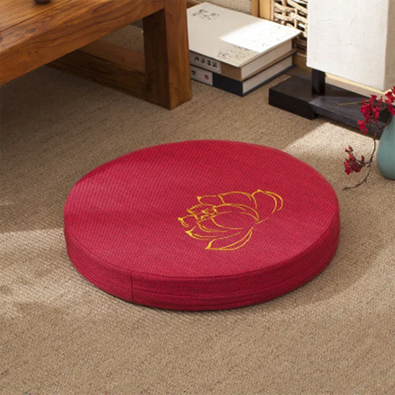 L124-KAYIYO Round Chair Pillow Cotton Linen Cushion Meditation Cushion Yoga Mat Meditation Tatami Cushion Cushion Playing (2)