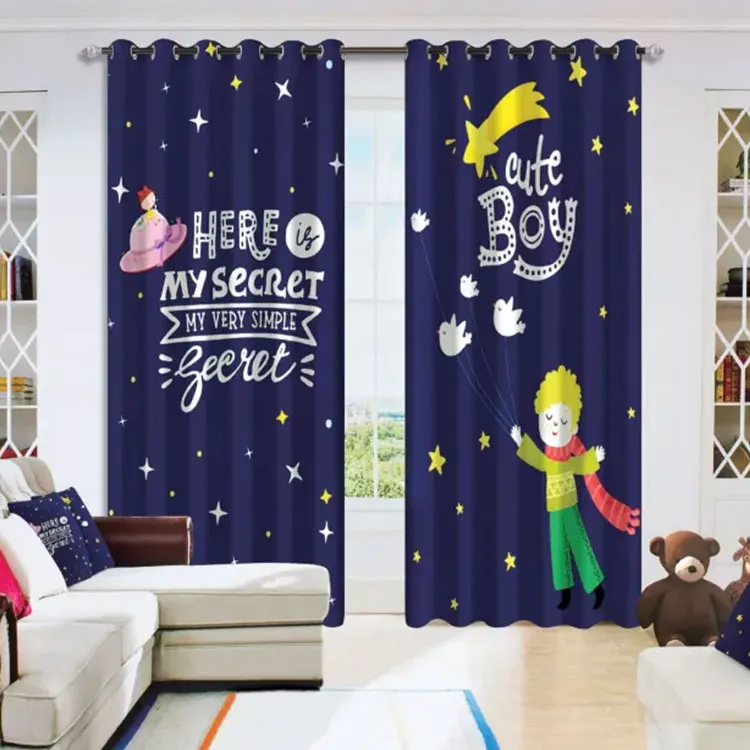 

Window 3D Curtain little Prince Living Room Modern Home Goods Window Treatments Polyester Printed 3d Curtains For Bedroom