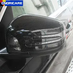 Углеродного волокна Стиль автомобиля Зеркало заднего вида крышка украшение для Mercedes Benz ML W166 2012-15 ABS внешний вид изменение наклейки