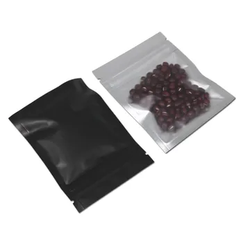 

Self Seal Zipper Black Aluminum Foil Bag Mylar Tea Nuts Ziplock Pouch Storage Bag for Retails DIY Crafts Pack Packaging 2 Styles