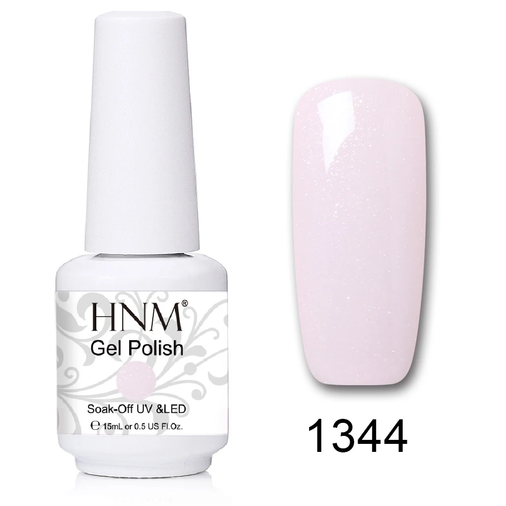 HNM 241 Colors 15ml Pure Glitter UV Gel Nail Polish Soak Off Primer LED Lamp GelLak Hybrid Varnish For Nails Art Enamel Lacquer - Цвет: 1344